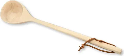 Produktbild von Finnische Aufgusskelle aus Pappelholz 50 cm lang mit Lederriemen