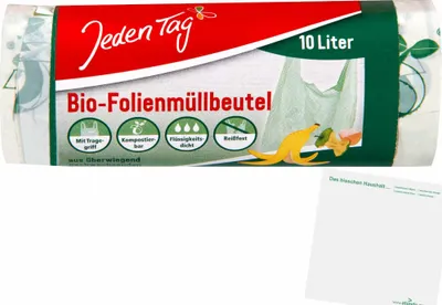 Produktbild von Jeden Tag -Folienmüllbeutel 10l (10Stk) + usy Block