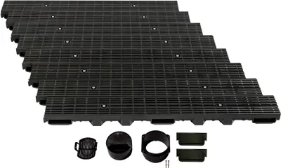 Produktbild von Entwässerungsrinne Höhe 60mm Kunststoff 8m, Längsstabrost, Schwarz