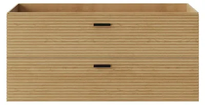 Produktbild von Waschtischunterschrank geriffelt hängend - 2 Schubladen - Natur hell - 120 cm - SARONE