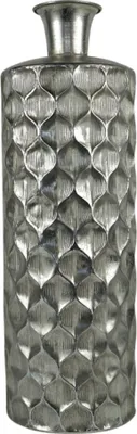 Produktbild von Silberfarbene Vase Dekoration Metall 57 cm quadratisch modern