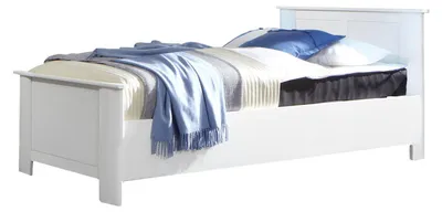 Produktbild von Bett Chalet Holzbett Futonbett Bettgestell weiß Liegefläche wählbar