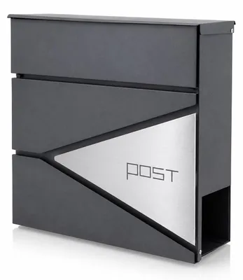Produktbild von BITUXX Design Briefkasten Graphit mit Post Corner Edelstahl, MS-16439