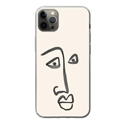 Produktbild von MuchoWow® Handyhülle Schutzhülle Hülle für iPhone 13 Pro Max Gesicht - Augen - Strichzeichnung Silikon Softcase Handy Hülle - Mobiltelefon