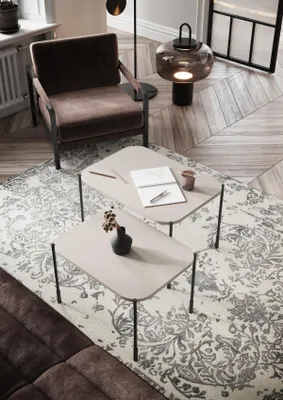 Zdjęcie produktu dla Stolik kawowy Sonatia 60 cm prostokątny – kaszmir, metalowe nogi