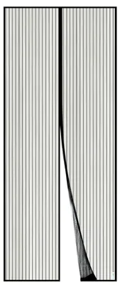 Image de Moustiquaire magnétique pour portes, 100 x 240 cm. Idéale pour les portes de balcon, de cave et de terrasse. Installation facile grâce à son dos adhésif ; aucun perçage nécessaire. Ne peut pas être découpée. Couleur : noir.