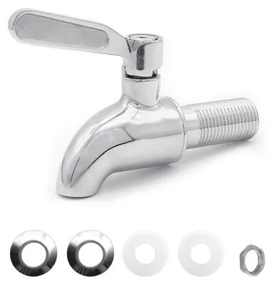 Produktbild von Wasserspender Ersatzzapfen aus 304 Edelstahl - Getränkespender Zapfhahn für Bierfass Glas Container und Trinkbrunnen - 16 mm
