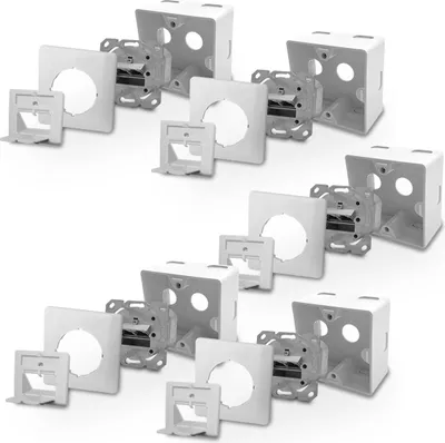 Produktbild von ARLI 5x Cat6a Netzwerkdose 2 Port ( Auf + Unterputz )