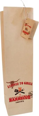 Produktbild von PPD License To Grill Flaschentüte, Flasche Geschenk Verpackung, Kraftpapier, Braun / Bunt, 38.5 cm, 7923