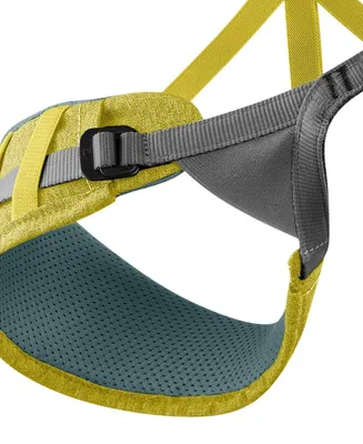 Close-up of a climbing harness.