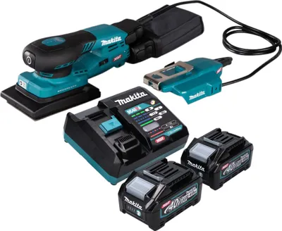 Produktbild von Makita BO 005 CGM201 Akku Schwingschleifer 40 V max. 80 x 130 mm 3,0 mm Hub Brushless + 2x Akku 4,0 Ah + Ladegerät