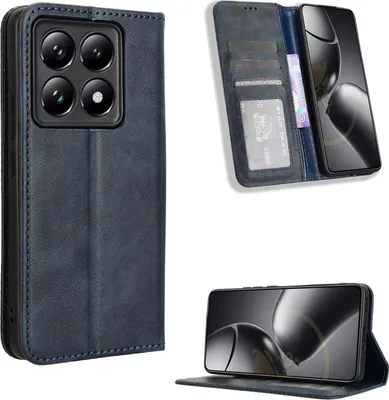 Produktbild von Mobigear Sensation  Xiaomi 14T Hülle Klapphülle Geldbörse - Blau