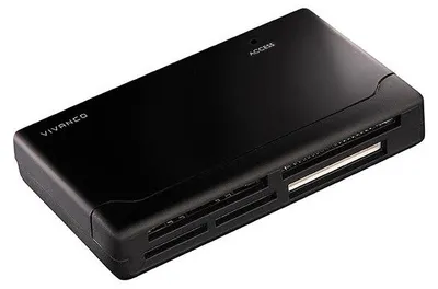 Produktbild von ViVanco™34296, CF, MMC, MS Duo, MS PRO, MicroSD (TransFlash), MiniSD, RS-MMC, SD, SDHC, SDXC, xD, Schwarz, 480 Mbit/s, USB 2.0, 5 V, 0,5 m