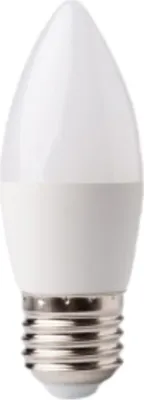 A white LED candle light bulb with a silver screw base, shown against a white background.