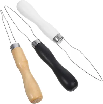 Produktbild von Knopfhaken für Senioren, 3 Stück, tragbarer Knopfeinfädler aus Holz und Edelstahl für Nähprojekte