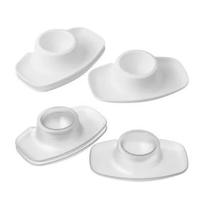 Produktbild von Fackelmann Eibecher, Eierbecher aus Kunststoff, Eierhalter für den Frühstückstisch (Farbe: Weiß oder Transparent - nicht frei wählbar), Menge: 3 Stück
