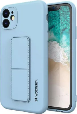 Zdjęcie produktu dla Wozinsky Kickstand Case silikonowe etui z podstawką iPhone 12 jasnoniebieskie