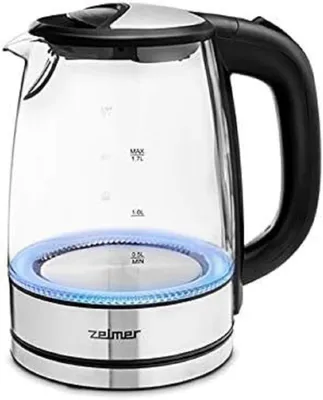 Zdjęcie produktu dla Zelmer ZCK8024, 1,7 l, 2200 W, Czarny, Przezroczysty, Szkło, Stal nierdzewna, Wskaźnik poziomu wody, Zabezpieczenie przed przegrzaniem