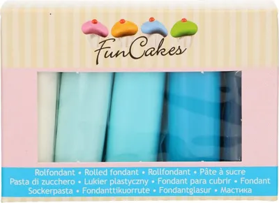 Produktbild von FunCakes Fondant Multipack Blau Colour Palette 5 x 100 g