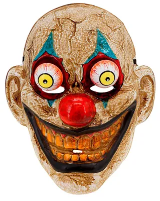 Horror-Clownmaske mit Wackelaugen, PVC, Einheitsgröße