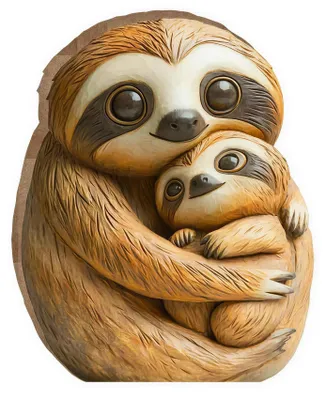 Faultier-Skulptur aus Holz, 18x18 cm, Dekoration für Wohnzimmer