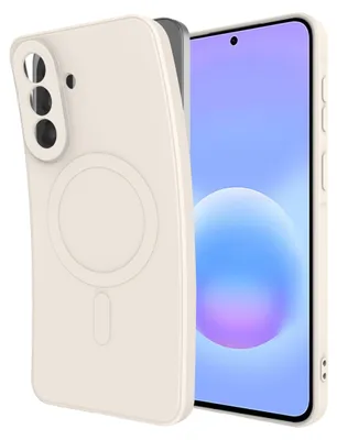 Image de Cazy Coque compatible avec Samsung Galaxy A57 Coque compatible avec MagSafe – Color Backcover – Ivoire