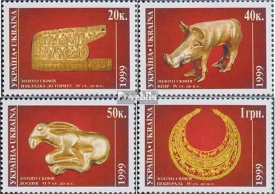 Produktbild von Briefmarken Ukraine 1999 Mi 297-300 (kompl.Ausg.) postfrisch Skythengold