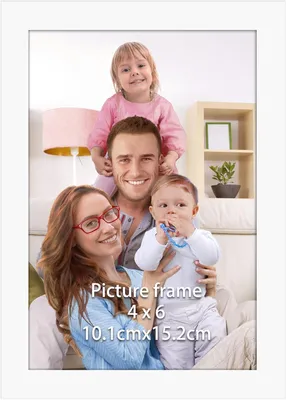 Imagen del producto de Marco de fotos de PVC blanco, 10 x 15 cm, con sistema de sujeción para colgar en la pared o colocar sobre una superficie, ideal para fotografías