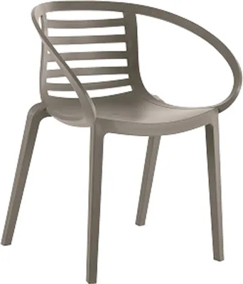 Produktbild von PAPATYA 1er-Set Kunststoffstuhl Mambo mit Armlehnen I Designstuhl mit Einer Belastbarkeit von 200 kg (Grau-braun)