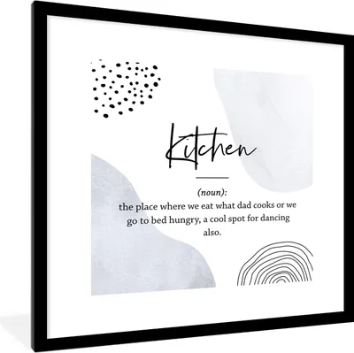 Produktbild von MuchoWow® Gerahmtes Poster Sprichwörter - Küche - Papa - Zitate - Definition Küche 40x40 cm - Poster mit Schwarzem Bilderrahmen Wandposter Rahmen Foto Bilder - Poster - Plakat im Rahmen