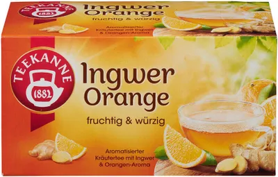Zdjęcie produktu dla TEEKANNE 073635 Ingwer Orange Tee 18 Portionen