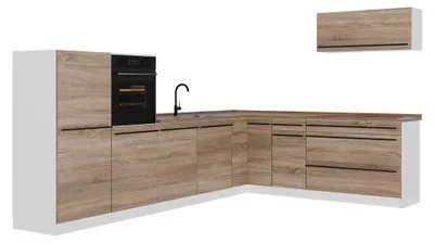 Imagen del producto de Cocina esquinera Vicco R-Line Sonoma/Blanco 327 x cm sin encimera, Model 67588