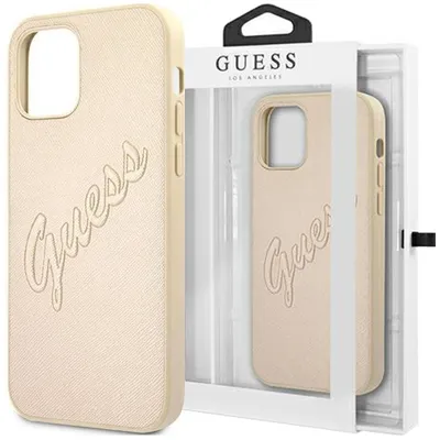 Produktbild von Guess Guhcp12Mrsavslg Iphone 12/12 Pro 6,1"" Złoty/Gold Hardcase Saffiano Vintage Script