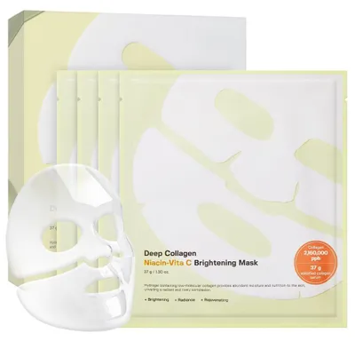 Productafbeelding van Sungboon Editor Diepdoorvoedende Collageen-Niacine-Vitamine C Verhelderende Masker, 37 g x 4 stuks