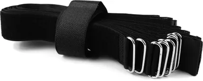 Produktbild von 10 x Klettkabelbinder 60 cm schwarz - Klett / Flausch auf GLEICHER SEITE! - Metallöse Goodymax®