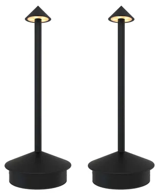 Produktbild von Ledvion 2x Wiederaufladbare LED Tischleuchte Mattschwarz Dimmbar