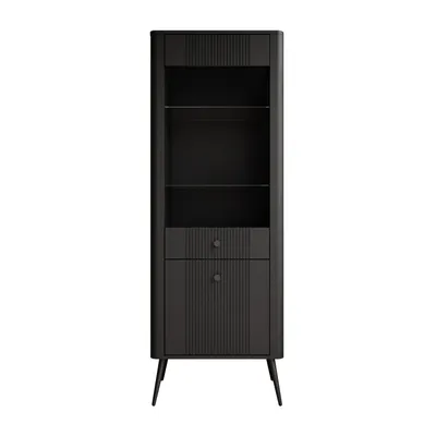 Produktbild von Vitrine ELYSIA mit LED-Beleuchtung, Schwarz / Schwarz matt