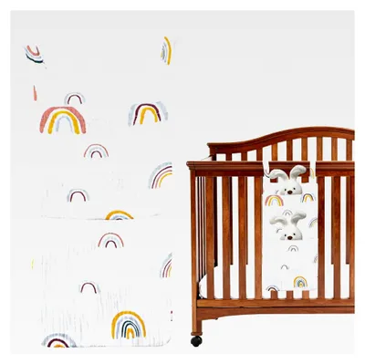 Produktbild von Hängender Babybett Organizer, Wickeltisch Organizer mit 2 Taschen, Betttasche für Spielzeug, Schnell montierbar und tragbar, Organizer für Babybetten für Windeln, Kleidung und Spielzeug
