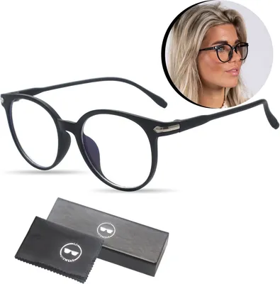 Produktbild von LC Eyewear Blaulichtfilter Brille (Damen und Herren) - Blaulichtbrille ohne Sehstärke - Superleichte Anti-Müdigkeit Computerbrille Gaming Schutzbrille (Mattschwarz)