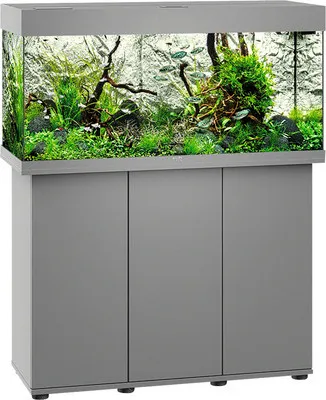 Produktbild von Aquariumkombination Juwel Rio 180 LED SBX mit LED-Beleuchtung, Heizer, Filter und Unterschrank grau