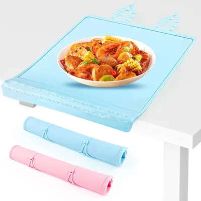 Imagen del producto de Mantel individual de silicona para niños, lavable, de 30,5 x 20,5 cm, antideslizante para mesas de comedor