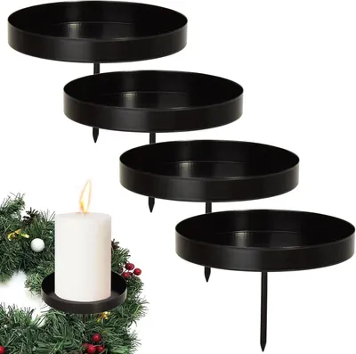 Produktbild von 4 Kerzenhalter, Stielkerzen, Kerzenständer, Adventskranz
