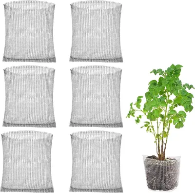 Produktbild von 6 Edelstahl-Wurzelschutzkörbe, nagetiersicheres Netzgewebe 25 x 23 cm, Pflanzsäcke für Gemüse und Blumen