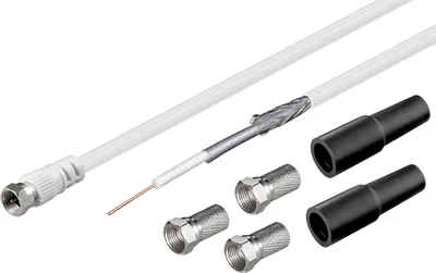 Immagine prodotto di Goobay 51626 Set di cavi coassiali per antenna da 100 dB, 30 m - 2x cavo di collegamento LNB schermato con connettori F