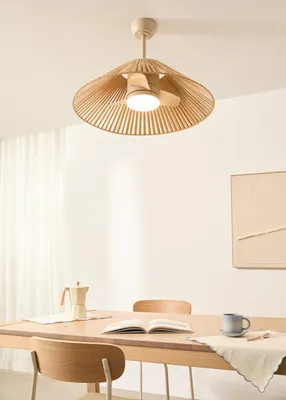 Produktbild von WIND LAMP WOVEN - Leiser 25W-Deckenventilator mit LED-Licht