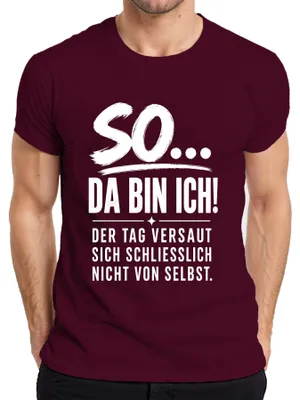 Zdjęcie produktu dla "Nie psuj sobie dnia. Sarkastyczne hasło. Luźny męski T-shirt, kolor burgundzki, rozmiar XXL."