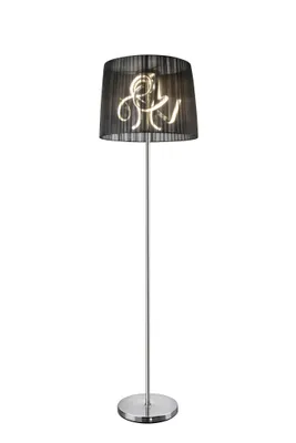 Produktbild von Design LED Stehlampe ORGANZA mit edlem schwarzem Stoffschirm – 172 cm, 1900 Lumen von Sompex