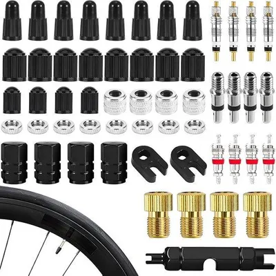 Productafbeelding van Fietsventielset - Zwart - Vervangset voor Fietsventielen - Voor Stadsfietsen en Mountainbikes