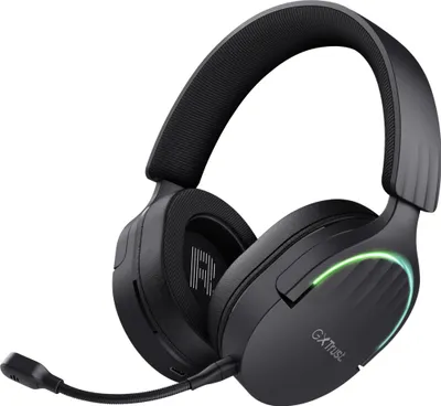 Produktbild von Trust Gaming GXT 491 Fayzo Gaming Headset Bluetooth + 2.4 GHz, 7.1 Surround Sound, 22H Akkulaufzeit, 35% Recyclingkunststoff RGB Over-Ear Kopfhörer Kabellos Bluetooth PC PS5 PS4 Switch - Schwarz