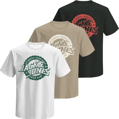 Produktbild von 3er Pack JACK & JONES Herren T-Shirts JPRBLUBARON